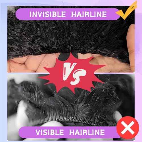 Half Wig Human Hair Deep Wave 3 In 1 Drawstring Seamless Filp Over Curly Half Wig 200% Density Wear and Go Glueless Half Wigs for Black Women Natural Color 12 Inch