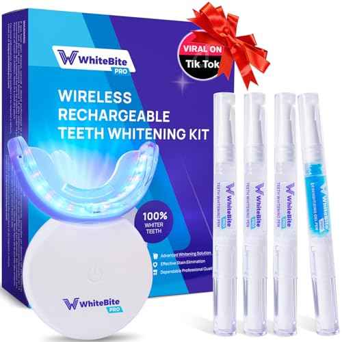 Whitebite Pro Teeth Whitening Kit for Sensitive Teeth ? Dual LED Light + 35% Carbamide Peroxide Gel + Remineralizing Gel | Dental-Grade Whitening at Home