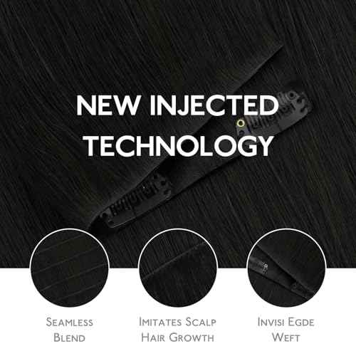 WENNALIFE Invisi Edge Clip in Hair Extensions Real Human Hair, 14 Inch 130g 9pcs Natural Black Seamless Clip in Extensions Remy Hair Clip Ins Invisible Skin Weft Straight Extensiones De Cabello Hmano