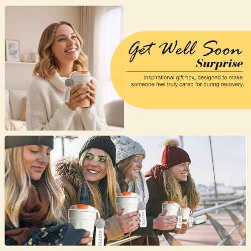 Alitifiy Get Well Soon Self Care Package Box, Birthday Xmas Gifts for Women, Sunflower Relaxing Feel Better Soon Basket Package w/ 12pcs Crystals Healing Stones, Sunshine and Wellness Presents for Her
