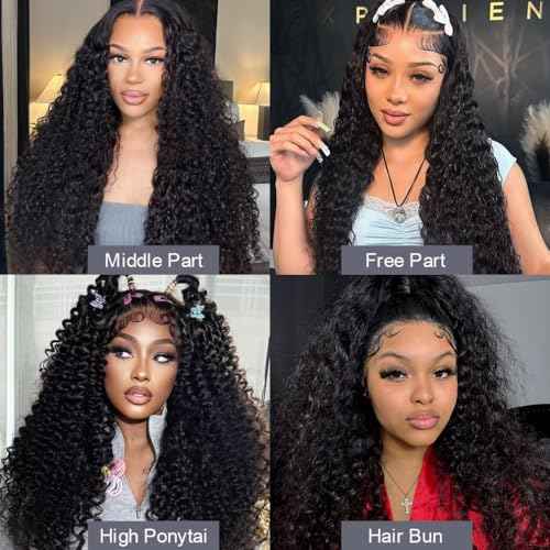 Deep Wave Wig Human Hair 13x4 Lace Front Wigs Human Hair 20 Inch Human Hair Deep Wave Wig Brazilian Curly Human Hair Wig 200 Density
