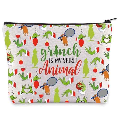 WZMPA Green Monster Cosmetic Makeup Bag Doctor Cat Fans Gifts Monster Is My Spirit Animal Zipper Pouch Bag For Monster Fans
