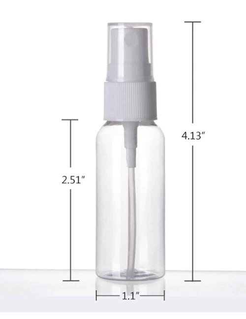 DayCount® Pack of 10 Spray Bottle, Empty Plastic Clear Small Portable Travel Bottles With Fine Mist Sprayer, Refillable Leak Proof Cosmetic Atomizers 30ml / 1oz