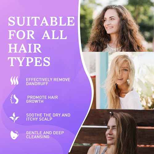 Dandruff Shampoo And Conditioner Set for Women & Men,Deep Cleanser - Purple Dandruff and Dry Itchy Scalp - Therapeutic Grade - Helps Promote Hair Growth - 16.9 Fl Oz