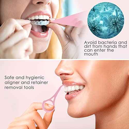 ARGOMAX - Aligner Removal Tool, 50 Retainer Remover Tool, Invisible Braces Removal Tools, Suitable for Removing Braces, Trays, Retainers, Dentures and Aligners(Pink).