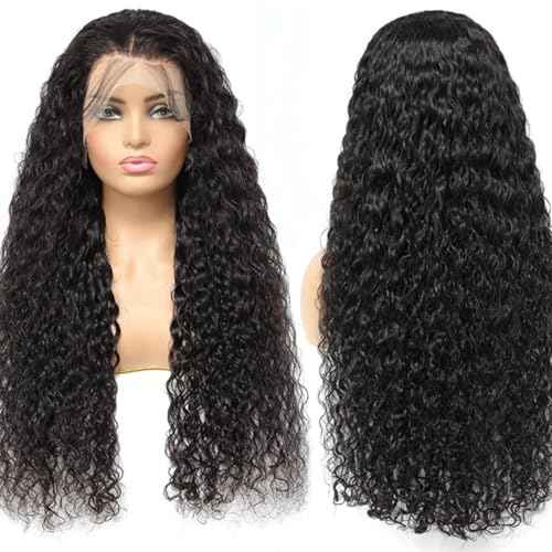 32 Inch Deep Wave Lace Front Wigs Human Hair 200% Density 13x4 HD Transparent Lace Frontal Wigs Pre Plucked with Baby Hair Deep Curly Human Hair Wig for Black Women Virgin Hair Wigs Human Hair
