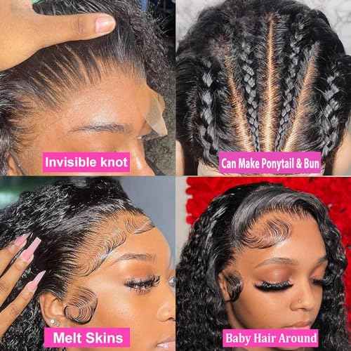 Deep Wave 360 Lace Front Wigs - Human Hair, Pre-Plucked with Baby Hair, Brazilian Virgin, 24 Inch