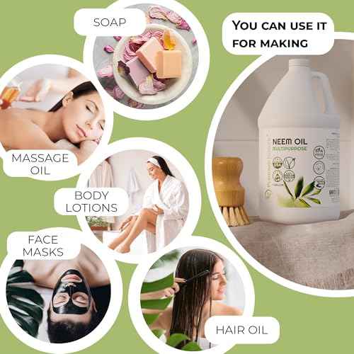 Premium Nature Neem Oil 1 Gallon for Skin and Hair Need Oils Pure Cold Pressed for Mixing Neem Concentrate