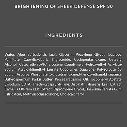 Brightening C+ Sheer Defense SPF 30 - Oil-Free, Fast-Absorbing SPF Makeup that Reduces Redness and Evens Skin Tone