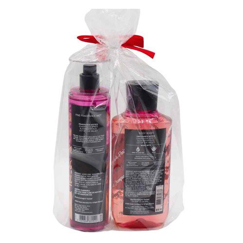 Bath & Body Works Emily in Paris CHAMPAGNE IN PARIS Fine Fragrance Mist & Body Wash 2pc Gift Set with a red bow for Holidays - Full Size