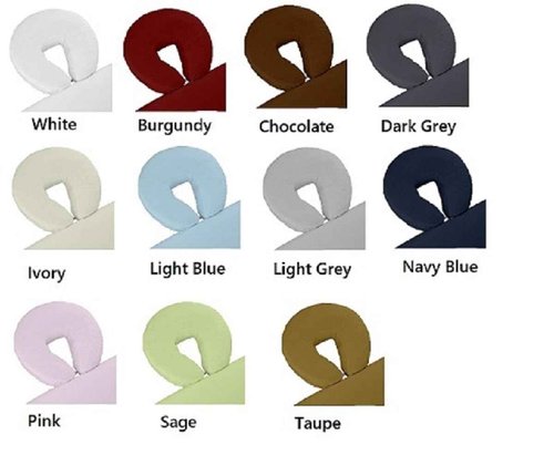 Pack of 10, Premium Microfiber Face Cradle Covers - Ultra Soft Fitted Massage Table Cradle Cover, Spa Table Headrest Protectors (Light Grey)