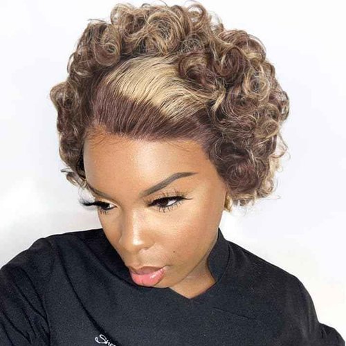 Unipearl Highlight Blonde Bob Wig Human Hair 13x4 Deep Wave Lace Front Wigs Human Hair 180% Density Short Bob Wig Pre-Plucked with Baby Hair Glueless Water Wave Curly Wigs for Black Women