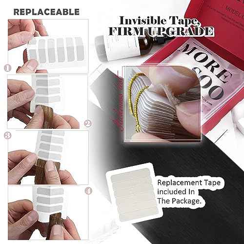 Moresoo Tape in Hair Extensions Human Hair #1 Jet Black Hair Tape in Human Hair Extensions Invisible Glue in Extensions Real Hair Straight 40 Pieces 100g 24 Inch