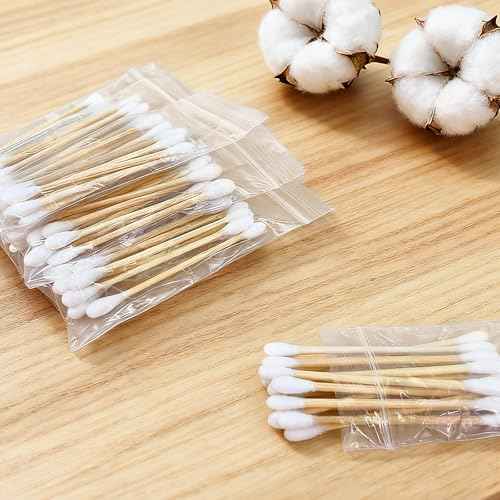 500 Pcs (50 Packs of 10) Travel Size Cotton Swabs Individually Wrapped Cotton Swabs for Ears,Double Tipped Ear Swabs,Round Tip Ear Sticks,Travel Ear Cleaning Cotton Buds for Hotel Makeup,Clean
