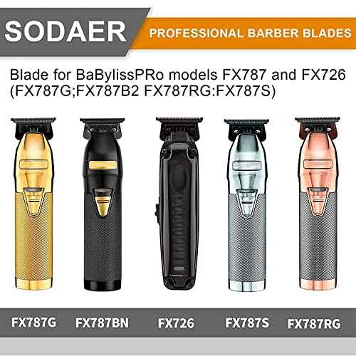 FX707ZB2 Replacement Blades Compatible with BaBylissPRO FX787 & FX726 Trimmers, for Outlining Hair Trimmers (FX787) and Trimmers (FX726) - black,3pcs