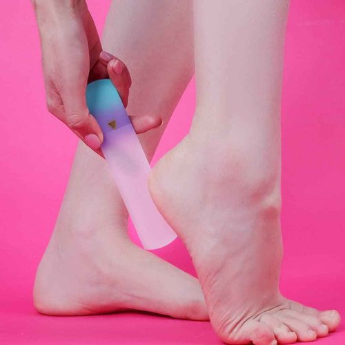 BONA FIDE BEAUTY Czech Ergonomic Glass Nail Files for Natural Nails Set and Glass Foot File Bundle