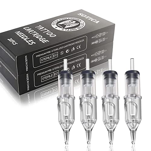 SOTICA 40PCS Tattoo Cartridge Needles,Professional Tattoo Needles Cartridge Shader Liner Needles 1207RS 1209RS Assorted Tattoo Needles for Tattoo supplies