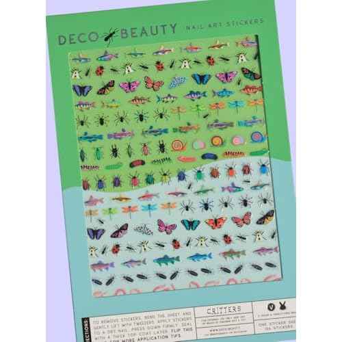 Deco Beauty Critters Nail Stickers - Lightweight & Easy-to-Apply Nail Art with Cute & Trendy Designs - Durable & Long-Lasting Nail Stickers for Women, Ideal for DIY Manicures