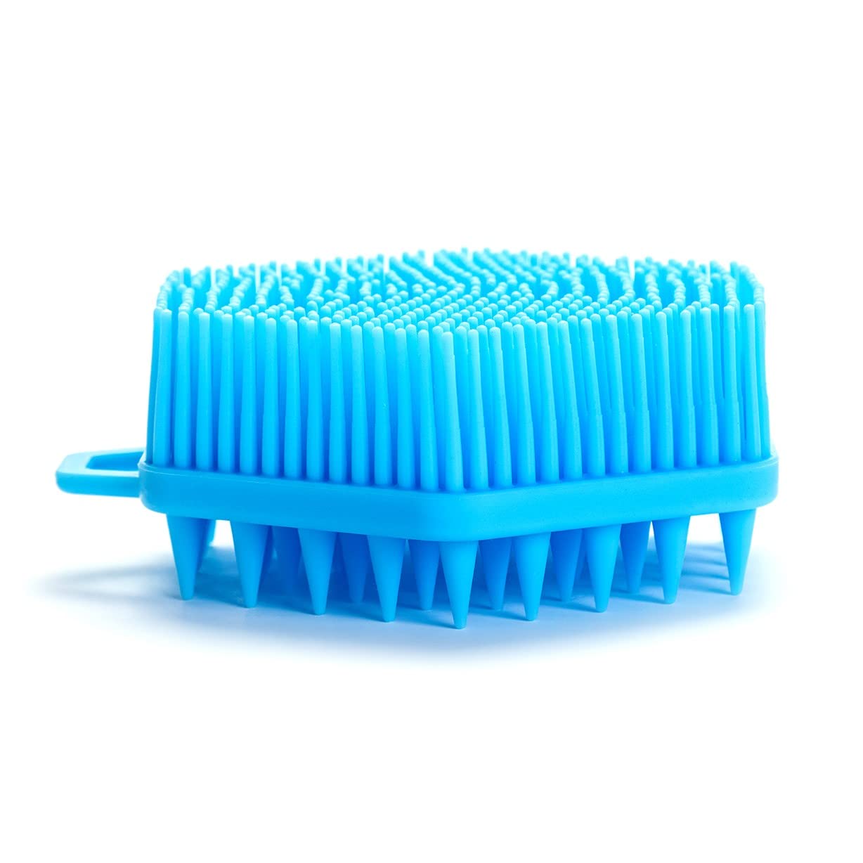 Premium Sensory Brush for Kids or Autism,Soft Silicone Body Scrubber,2 in 1 Sensory Room Occupational Therapy Sensory Brushes,Silicone Loofah,Pets Shower Brush Bath Brush Shampoo Brush（Hexagon-Blue）