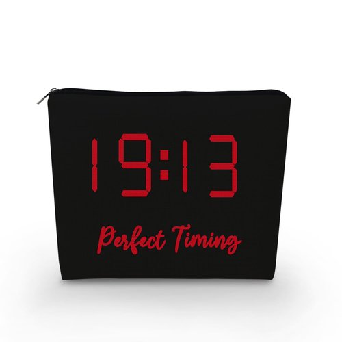 YULUENZE Sorority Gifts Perfect Timing 1913 Delta DST Red Sorority Gift Finer Women Makeup Bag Zipper Pouch for Women Sisters