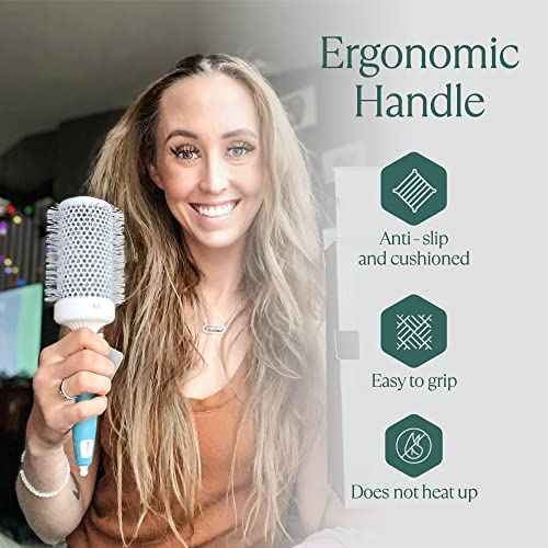 Professional Blow Drying Brush Set - Ceramic Ionic Thermal Brushes for Styling Wet Hair, 3 Round Brushes with Travel Bag for Women