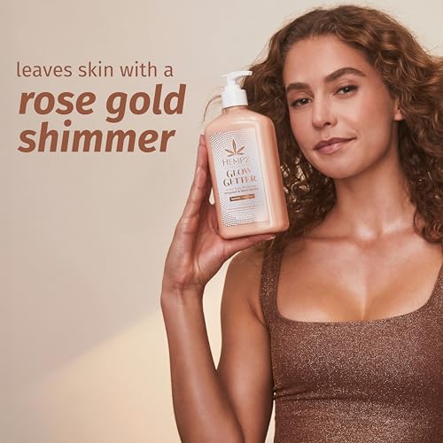 Hempz Glow Getter Body Lotion, Hydrating Moisturizer with Shimmer, 17 oz.