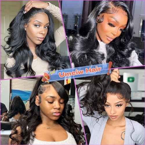 360 Body Wave Full Lace Front Wigs Human Hair Pre Plucked With Baby Hair 200 Density 360 HD Transparent Lace Front Wigs For Black Women Natural Color 18 inch