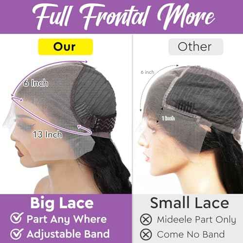 26Inch 13x6 Lace Front Wigs Human Hair 210 Density Straight HD Lace Front Wigs Human Hair Pre Plucked with Baby Hair Glueless Wig Virgin Hair Lace Front Wigs for Women (13X6 Straight Wig, 26Inch)