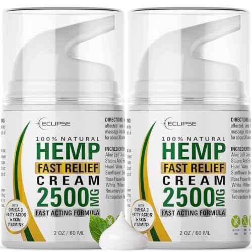 Hemp Cream by Eclipse - Non-Greasy, Targeted Long-Lasting Relief - Natural Hemp Extract Cream - Made in USA - 2 Pack