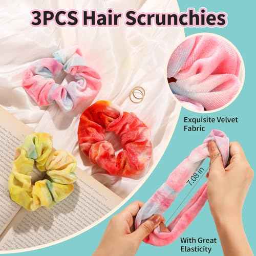 LEOBRO Spa Headband, Makeup and Skincare Headbands for Women, Headband for Washing Face, Face Wash Skin Care Make Up Headbands, with Hair Scrunchies, Christmas Gifts for Teens, Girls, Women