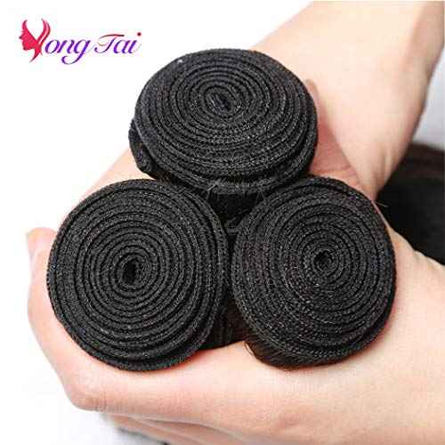 18 20 22 Inch Bundles Human Hair Kinky Straight, Yuyongtai Yaki Human Hair Bundles 100% Unprocessed Brazilian 3 Bundles Kinky Straight Human Hair Wave for Black Women