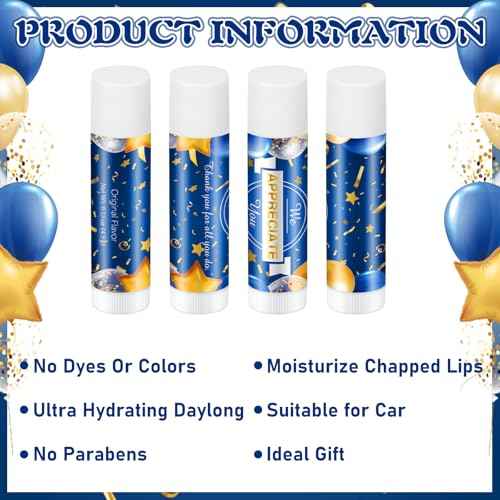 50 Pack Christmas Employee Appreciation Gifts Bulk Lip Balms Bulk Christmas Stocking Stuffers Xmas Party Gift Team Coworker Thank You Gifts Basket Stuffers for Women Men Teacher Staff(Appreciate)