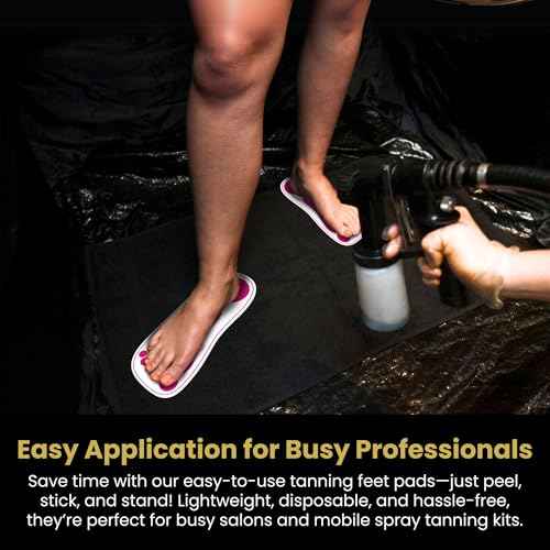 120 Pairs Premium Feet Pads for Spray Tanning ? Disposable Spray Tan Feet Pads ? Easy-to-Use Foot Protectors Designed for Salons and Mobile Spray Tanning Professionals