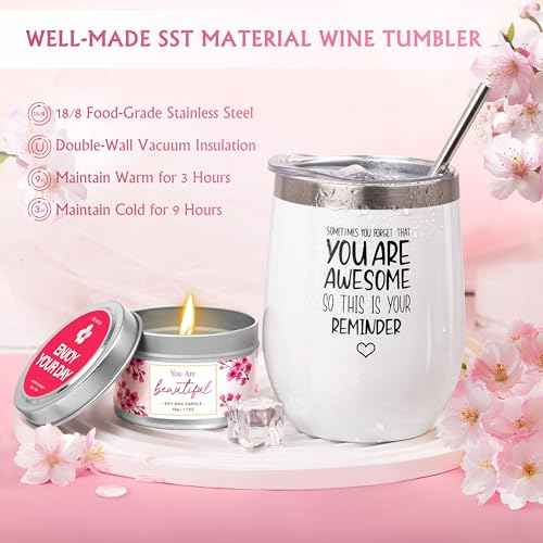 Gifts for Women Birthday Gifts, Spa Gifts Set- 10 Pcs Christmas Valentine's Mother's Day Gifts and Cherry Blossoms Self Care Package Gifts Women, Relaxing Gifts Basket