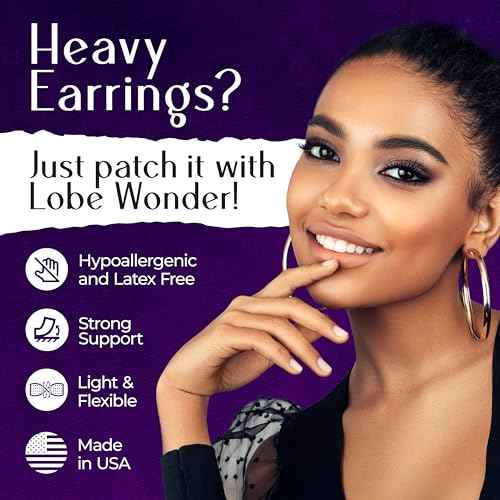 Lobe Wonder - The Original Ear Lobe Support Patch for Pierced Ears - Eliminates The Look of Torn or Stretched Piercings - Protects Healthy Ear Lobes from Tearing