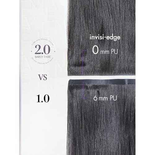 LUVME Invisible Clip in Hair Extensions Silky Straight Real Human Hair, Remy Hair Clip ins for Women, Natural Human Hair, 24 inch 110g 6Pcs, Natural Black