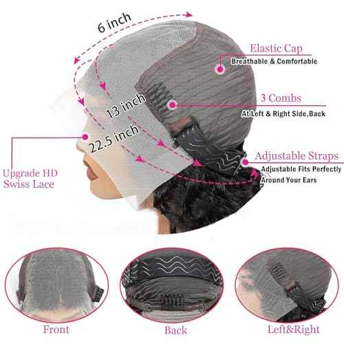 28 Inch Chocolate Brown Deep Wave Lace Front Wigs Human Hair Pre Plucked 200% Density 13x6 HD Lace Frontal Wigs with Baby Hair Deep Curly Wet and Wavy Glueless Wigs for Women (4# Brown, 28 Inch)
