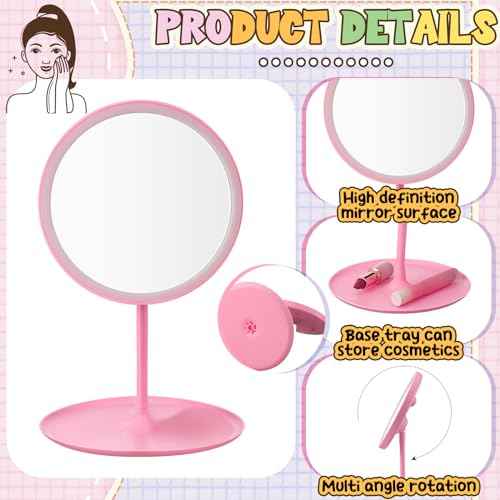 6 Pcs Spa Party Mirror Spa Party Supplies Sleepover Favors Accessory Make up Table Mirror for Sleepover Slumber Birthday Favors Adult Women Gift(Pink)