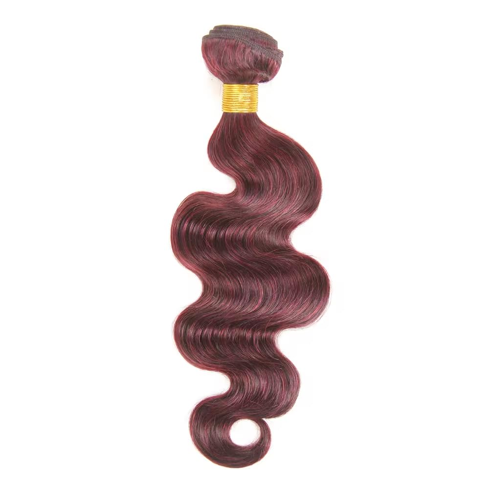 100% Unprocessed Brazilian Virgin Human Hair #99J Body Wave Human Hair Bundles 22 Inch Hair Extensions Burgundy Bundles Human Hair Remy Hair Weave for Women