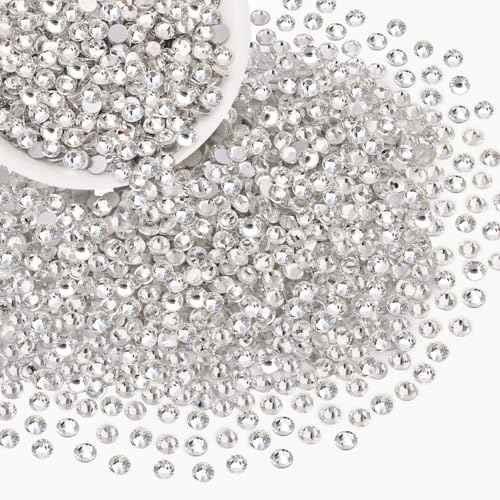 2000PCS SS20/5mm Crystal Rhinestones (Clear), Bedazzling Flatback Glass Rhinestones for Crafting Decor, Gems Diomand Charms for Tumbler Shoes Clothing Mugs Nail Art