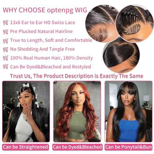 28 Inch 13x6 Body Wave Lace Front Wigs Human Hair Pre Plucked Glueless Wigs Human Hair 200% Density HD Lace Frontal Wigs Human Hair Pre Plucked for Women