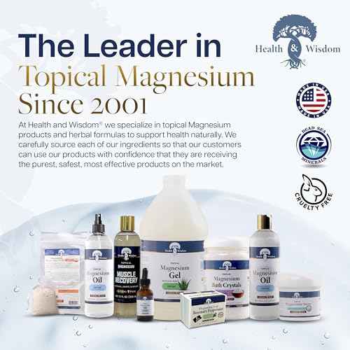 Health and Wisdom Pure Magnesium Gel with Seaweed Extract - Topical Muscle & Joint Relief- Natural and Pure Skin & Scalp Moisturizing - Enhanced Absorption - 64 Fl oz