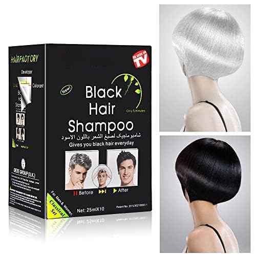 10 PCS Hair Dye Shampoo for Men Women, Black, Natural Hair, Instant Hair Dye, Lasts 30 Days, Great Choice for Woman & Man