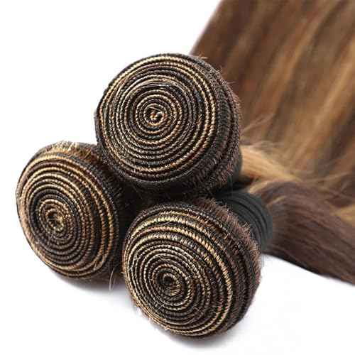P4/27 Brown Bundles Human Hair Highlight Bundles 30 32 34 Inch Unprocessed Brazilian Virgin Remy Hair 3 Bundle Honey Blonde Body Wave Bundle Human Hair Extensions