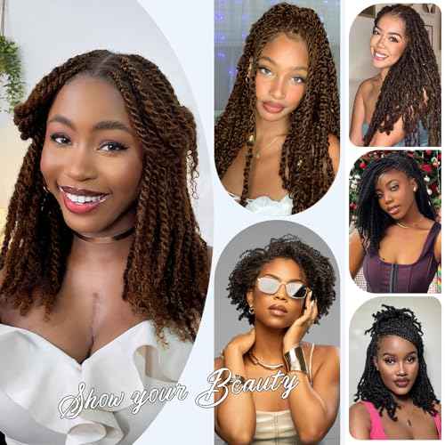 Afro Kinkys Bulk Human Hair,24 Inch 50g/Pack Afro Kinky-Curly Human Hair Bulk for Mini Twist,4C Chocolate Brown Bulk Human Braiding Hair For Micro,Crochet,Repair, Dreadlocks,Locs Extensions #4