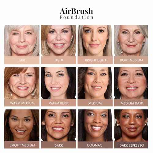 Magic Minerals AirBrush Foundation System by Jerome Alexander - Complete 5pc Spray Makeup Set with Foundation, Primer, and Setting/Finishing Spray - for Smooth, Radiant Skin (Light Medium)