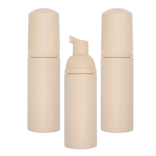 Beeutemaker Foam Pump Bottle (Nude), Empty Travel Size Foam Dispenser Pump for Soap Shampoo, Lash Cleanser(60ml/2oz, 3PCS)