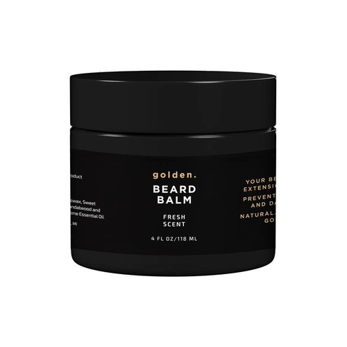 Golden Grooming Beard Balm | Unique Masculine Scent | Shea Butter for Beard Growth | Tames, Moisturizes & Styles – Fresh Scent, 4oz