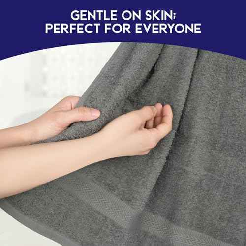 Linteum Textile Supply Premium Hair Drying Towels 100% Ring Spun Cotton Hair Towel for Women, Men, Kids 20x40 inches Quick Dry Salon Towels Hand Towel for Gym, Hair Care, Spa [Pack of 12] 2.5 lb Grey