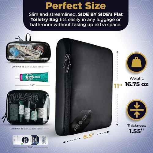 Slim Toiletry Bag for Travel ? Flat Hanging Dopp Kit for Men, TSA-Approved Shaving Organizer with Leak-Proof Detachable Pouches, Waterproof & Compact, Gift-Ready